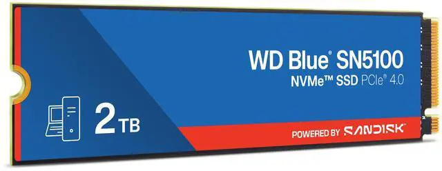 Alt view image 3 of 9 - SanDisk WD Blue SN5100 M.2 2280 1TB PCI-Express 4.0 x4 3D NAND Internal Solid State Drive (SSD) - WDS100T5B0E-00CPE0