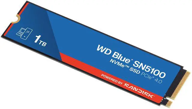 Alt view image 3 of 9 - SanDisk WD Blue SN5100 M.2 2280 1TB PCI-Express 4.0 x4 3D NAND Internal Solid State Drive (SSD) - WDS100T5B0E-00CPE0