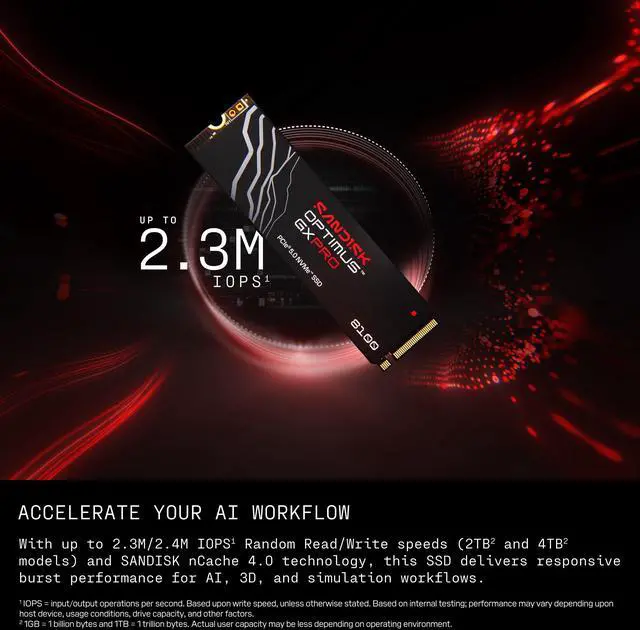 Alt view image 8 of 12 - SanDisk Optimus GX PRO 8100 M.2 2280-S3-M 2TB PCI-Express 5.0 x4 3D NAND TLC Internal Solid State Drive (SSD) SDSP82200TAH-000E0