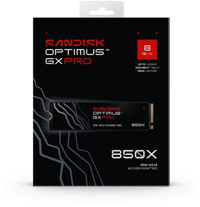 Alt view image 3 of 12 - SanDisk Optimus GX PRO 850X M.2 2280-D5-M 4TB PCI-Express 4.0 x4 3D NAND TLC Internal Solid State Drive (SSD) SDSP81400TAN-000E0