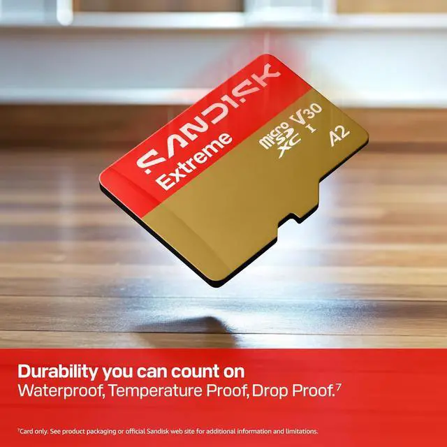 Alt view image 5 of 7 - SANDISK 64GB Extreme microSD UHS-I Card - Up to 170MB/s Read Speed and 80MB/s Write Speed, 5.3K Video, 4K UHD Video, high-Performance for Action cams, Drones, Android Devices - SDSQXH9-064G-GZ6MA