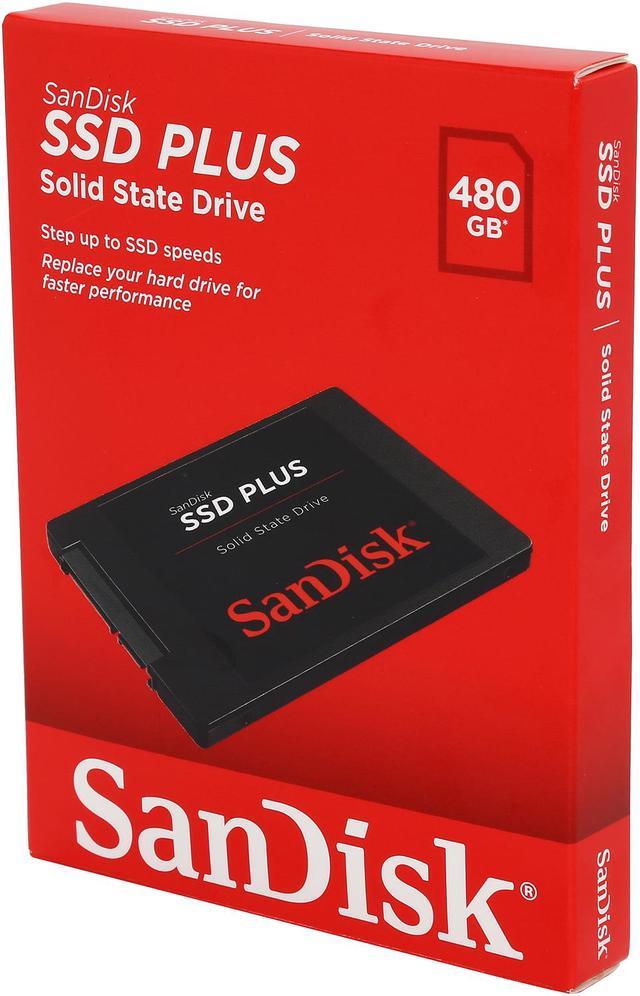 SDSSDA-480G-G26 Sandisk, Sandisk SSD PLUS 63.5 mm 480 GB Internal SSD Hard  Drive, 174-7342