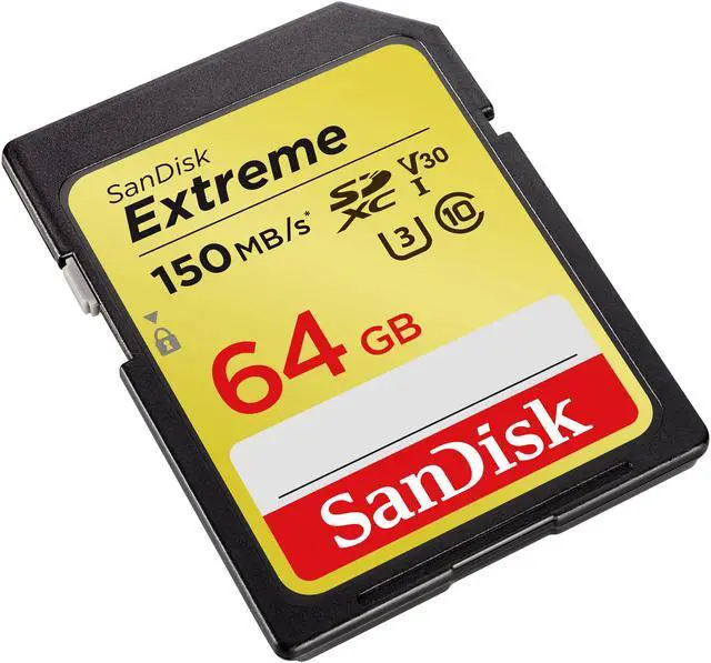 Alt view image 2 of 5 - SanDisk 64GB Extreme SDXC UHS-I/U3 Class 10 V30 Memory Card, Speed Up to 150MB/s (SDSDXV6-064G-GNCIN)