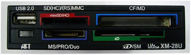 Alt view image 2 of 5 - AFT XM-28U BLACK 28-in-1 USB 2.0 Internal Card Reader