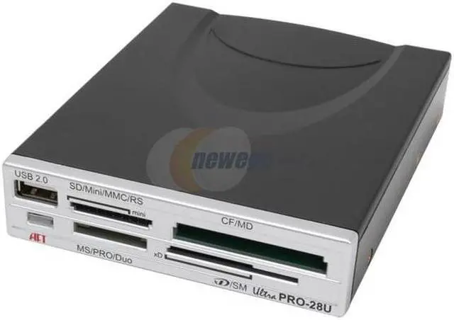 Main image of AFT PRO-28U SILVER 28-in-1 USB 2.0 Internal/External Card Reader - OEM