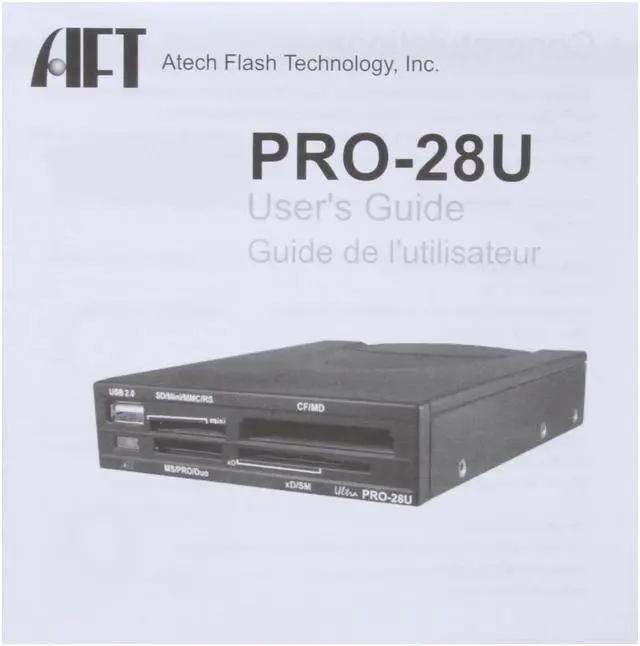 Alt view image 6 of 6 - AFT PRO-28U SILVER 28-in-1 USB 2.0 Internal/External Card Reader - OEM