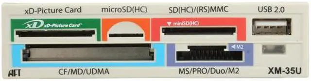 Alt view image 2 of 4 - AFT XM-35U BEIGE USB 2.0 3.5" Bay, CompactFlash/ SDHC/ SDXC/ microSD/ microSDXC/ miniSD/ miniSDHC/ MultiMediaCard/ Memory Stick/ xD-Picture Card. All-in-one Kiosk Card Reader and Writer