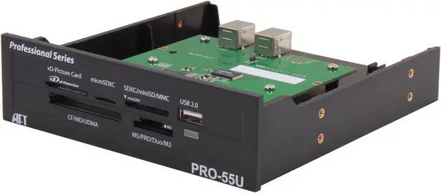 Main image of AFT PRO-55U USB 2.0 5.25" Bay, CompactFlash/ SDHC/ SDXC/ microSD/ microSDXC/ miniSD/ miniSDHC/ MultiMediaCard/ Memory Stick/ xD-Picture Card. All-in-one Internal Flash Memory Card Reader