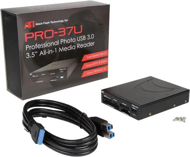 Alt view image 6 of 6 - AFT PRO-37U All-in-one USB 3.0 3.5" Media Card Reader