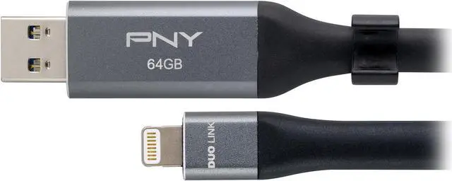 Alt view image 3 of 7 - PNY 128GB DUO LINK USB 3.0 OTG Flash Drive for IPhone and I Pad (P-FDI128LA02GC-RB)
