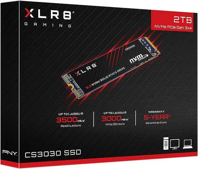 Alt view image 8 of 7 - PNY XLR8 CS3030 M.2 2280 2TB PCI-Express 3.0 x4 3D TLC Internal Solid State Drive (SSD) M280CS3030-2TB-RB