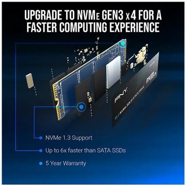Alt view image 5 of 7 - PNY CS1030 M.2 2280 500GB PCI-Express 3.0 x4, NVMe 1.3 3D NAND Internal Solid State Drive (SSD) M280CS1030-500-RB