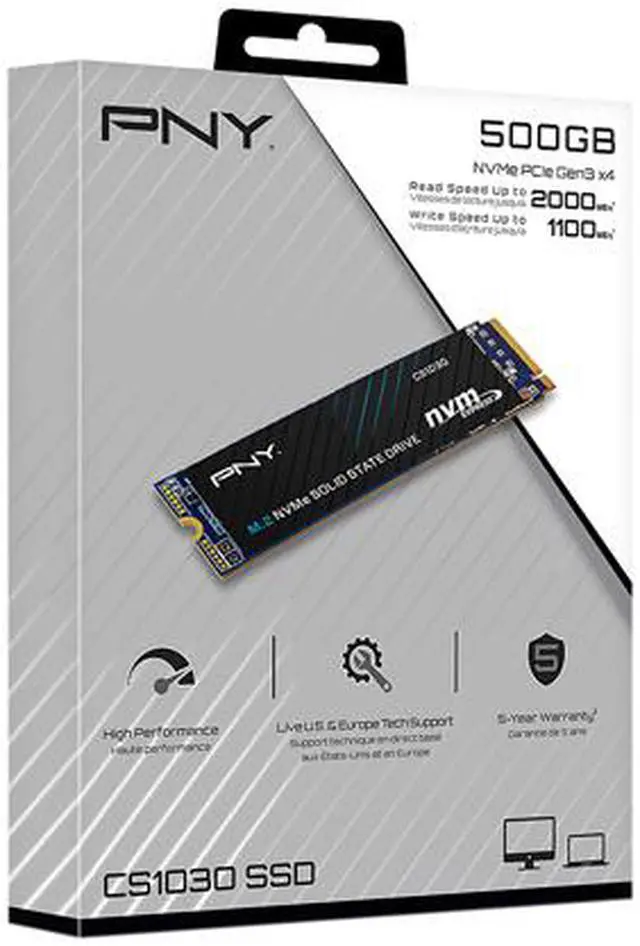 Alt view image 8 of 7 - PNY CS1030 M.2 2280 500GB PCI-Express 3.0 x4, NVMe 1.3 3D NAND Internal Solid State Drive (SSD) M280CS1030-500-RB