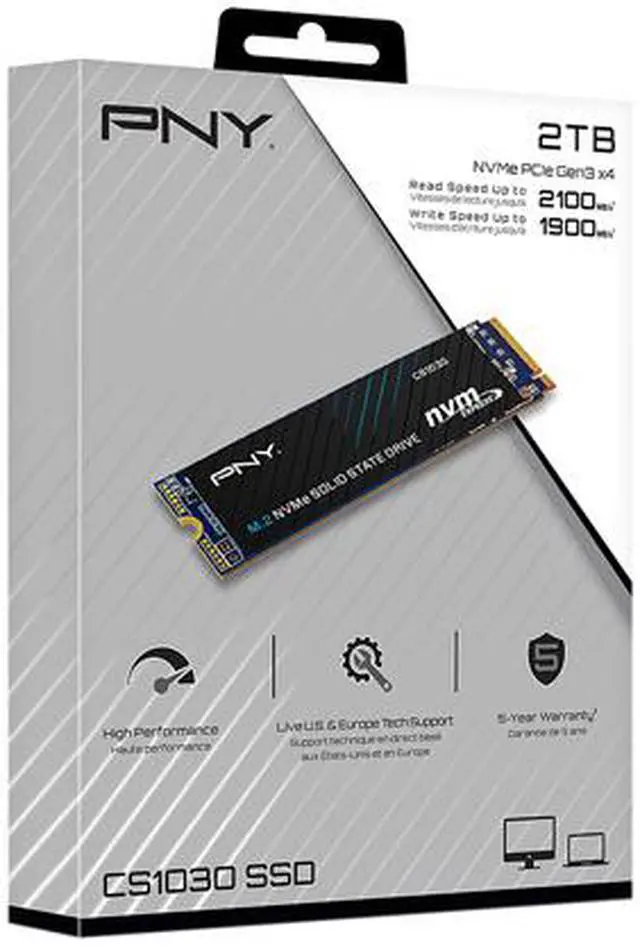 Alt view image 7 of 7 - PNY CS1030 M.2 2280 2TB PCI-Express 3.0 x4, NVMe 1.3 3D NAND Internal Solid State Drive (SSD) M280CS1030-2TB-RB
