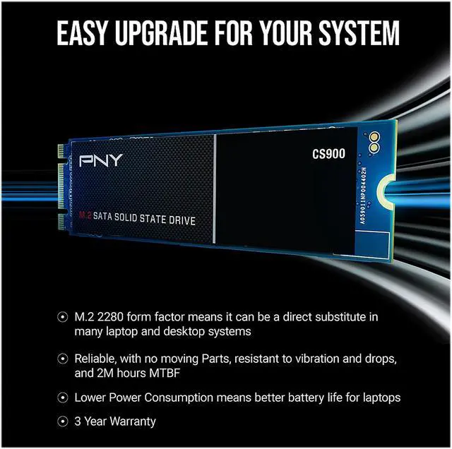 Alt view image 5 of 7 - PNY CS900 500GB M.2 SATA III Internal Solid State Drive (SSD) - M280CS900-500-RB