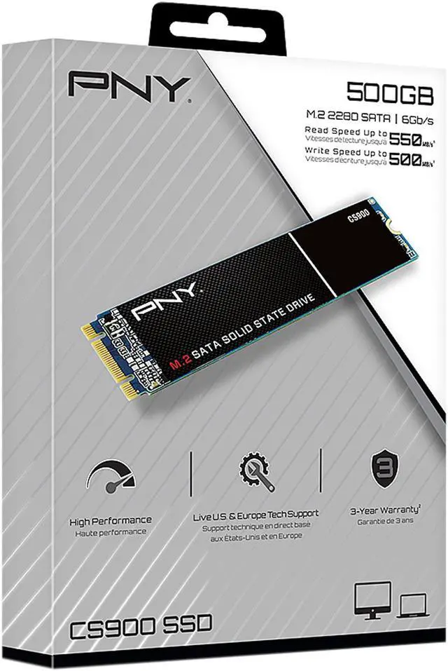 Alt view image 7 of 7 - PNY CS900 500GB M.2 SATA III Internal Solid State Drive (SSD) - M280CS900-500-RB