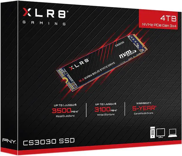 Alt view image 7 of 7 - PNY XLR8 CS3030 4TB M.2 NVMe Internal Solid State Drive (SSD) - M280CS3030-4TB-RB