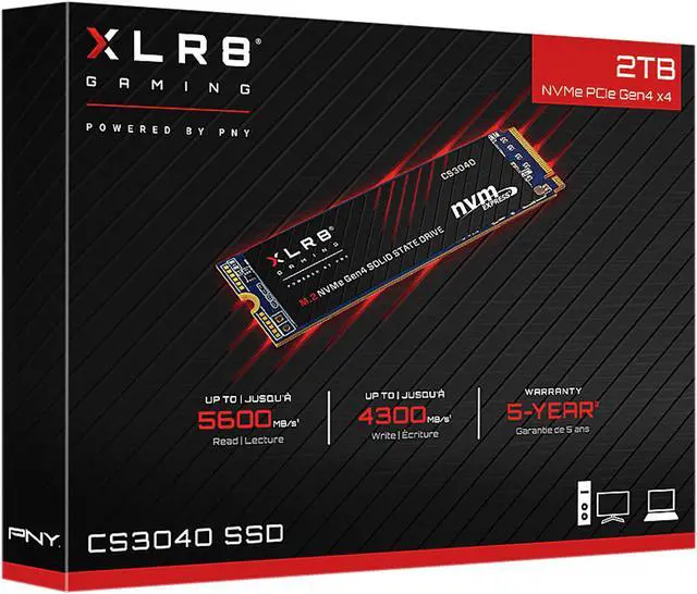 Alt view image 8 of 8 - PNY XLR8 CS3040 2TB M.2 NVMe Gen4 x4 Internal Solid State Drive (SSD) - M280CS3040-2TB-RB