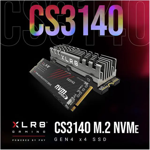 Alt view image 4 of 8 - PNY XLR8 CS3140 M.2 2280 2TB PCI-Express 4.0 x4, NVMe 1.4 3D NAND Internal Solid State Drive (SSD) M280CS3140-2TB-RB