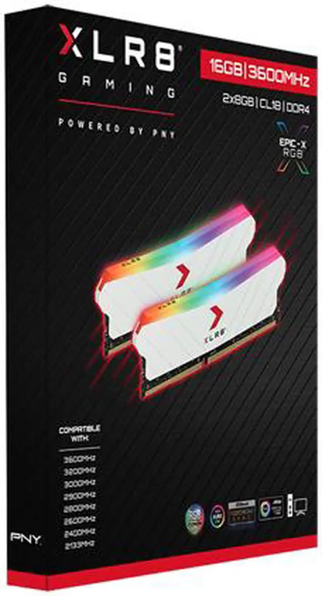Alt view image 4 of 4 - PNY XLR8 Gaming EPIC-X RGB 16GB (2 x 8GB) 288-Pin PC RAM DDR4 3600 (PC4 28800) Desktop Memory Model MD16GK2D4360018XWRGB
