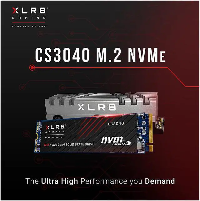 Alt view image 3 of 8 - PNY XLR8 CS3040 M.2 2280 4TB PCI-Express 4.0 x4, NVMe 1.3 3D NAND Internal Solid State Drive (SSD) M280CS3040-4TB-RB