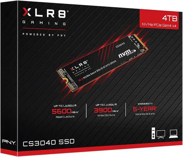 Alt view image 8 of 8 - PNY XLR8 CS3040 M.2 2280 4TB PCI-Express 4.0 x4, NVMe 1.3 3D NAND Internal Solid State Drive (SSD) M280CS3040-4TB-RB