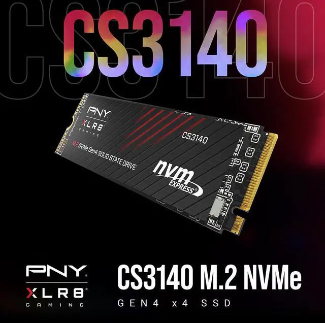 Alt view image 2 of 7 - PNY XLR8 CS3140 M.2 2280 4TB PCI-Express 4.0 x4, NVMe 1.4 3D NAND Internal Solid State Drive (SSD) M280CS3140-4TB-RB
