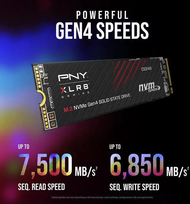 Alt view image 3 of 7 - PNY XLR8 CS3140 M.2 2280 4TB PCI-Express 4.0 x4, NVMe 1.4 3D NAND Internal Solid State Drive (SSD) M280CS3140-4TB-RB
