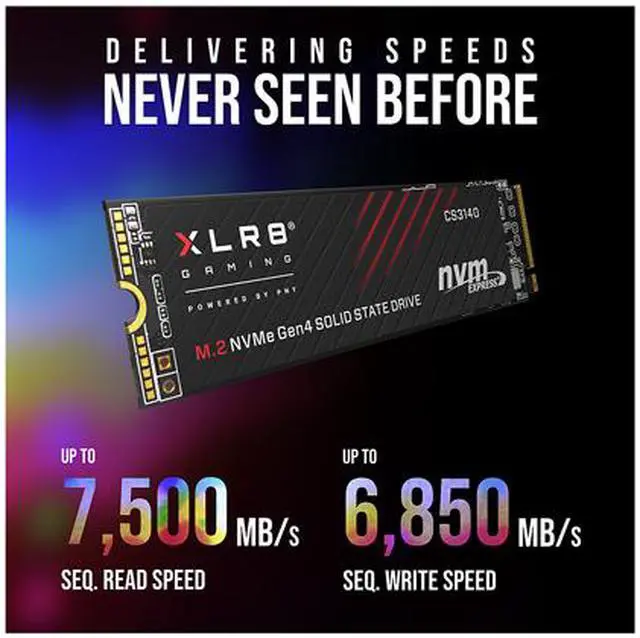 Alt view image 4 of 8 - PNY XLR8 CS3140 M.2 2280 4TB PCI-Express 4.0 x4, NVMe 1.4 3D NAND Internal Solid State Drive (SSD) M280CS3140-4TB-RB