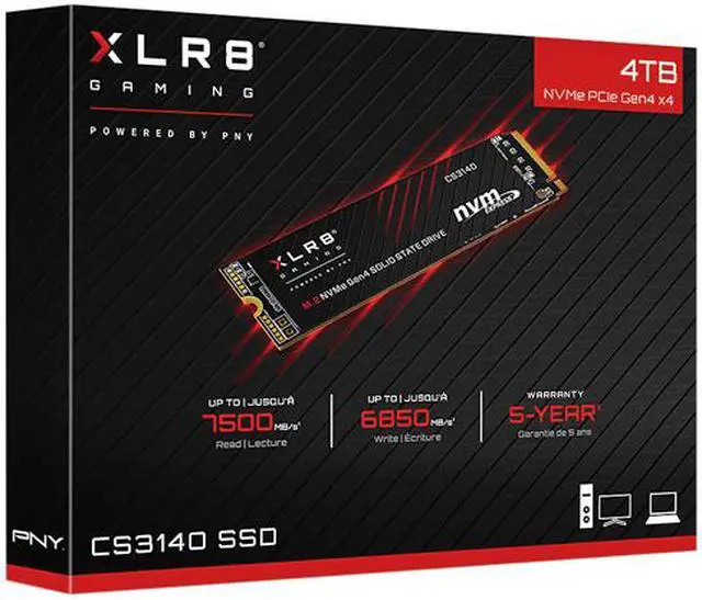 Alt view image 8 of 8 - PNY XLR8 CS3140 M.2 2280 4TB PCI-Express 4.0 x4, NVMe 1.4 3D NAND Internal Solid State Drive (SSD) M280CS3140-4TB-RB
