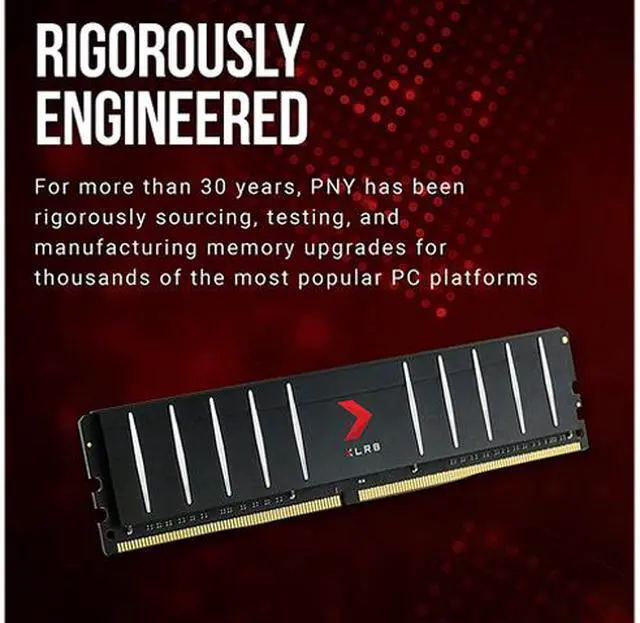 Alt view image 8 of 9 - pny xlr8 gaming 32gb (2x16gb) ddr4 dram 3200mhz (pc4-25600) cl16 1.35v low profile dual channel desktop (dimm) memory kit - md32gk2d4320016lp