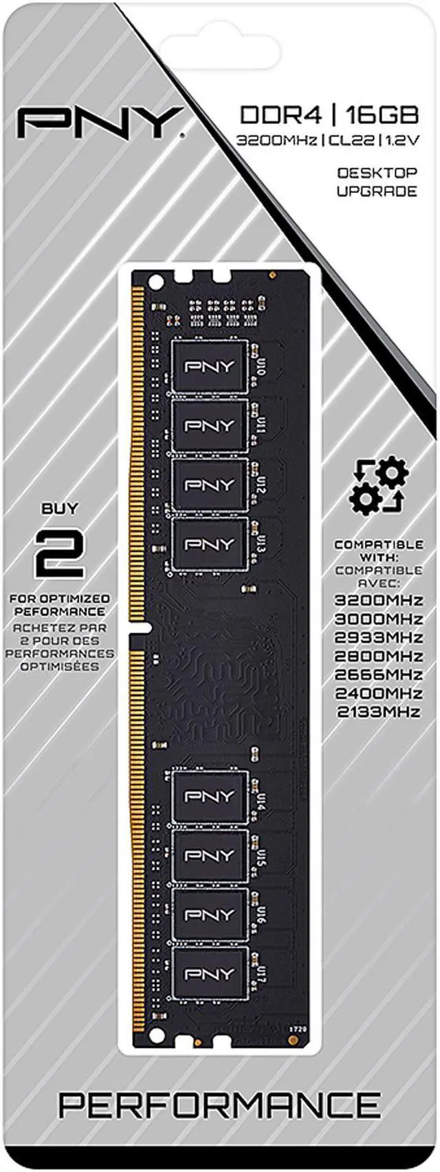 Alt view image 7 of 7 - PNY 16GB 288-Pin PC RAM DDR4 3200 (PC4 25600) Desktop Memory Model MD16GSD43200-TB