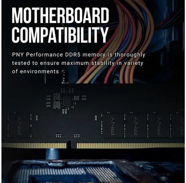 Alt view image 4 of 5 - PNY Performance 16GB DDR5 4800MHz (PC5-38400) CL40 1.1V Desktop (DIMM) Memory - MD16GSD54800-TB
