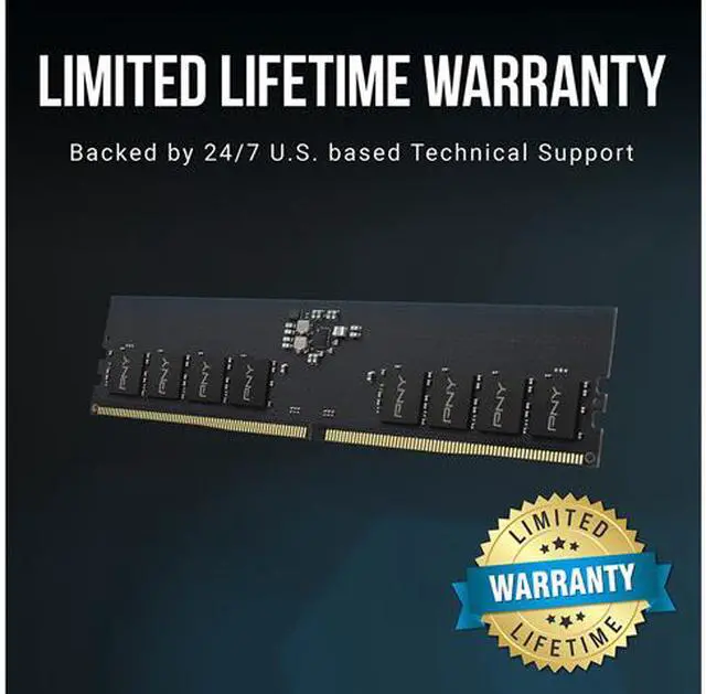 Alt view image 5 of 5 - PNY Performance 16GB DDR5 4800MHz (PC5-38400) CL40 1.1V Desktop (DIMM) Memory - MD16GSD54800-TB