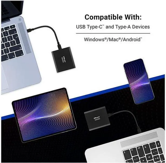 Alt view image 6 of 9 - PNY EliteX-Pro 500GB USB 3.2 Gen 2x2 Type-C Portable Solid State Drive (SSD)