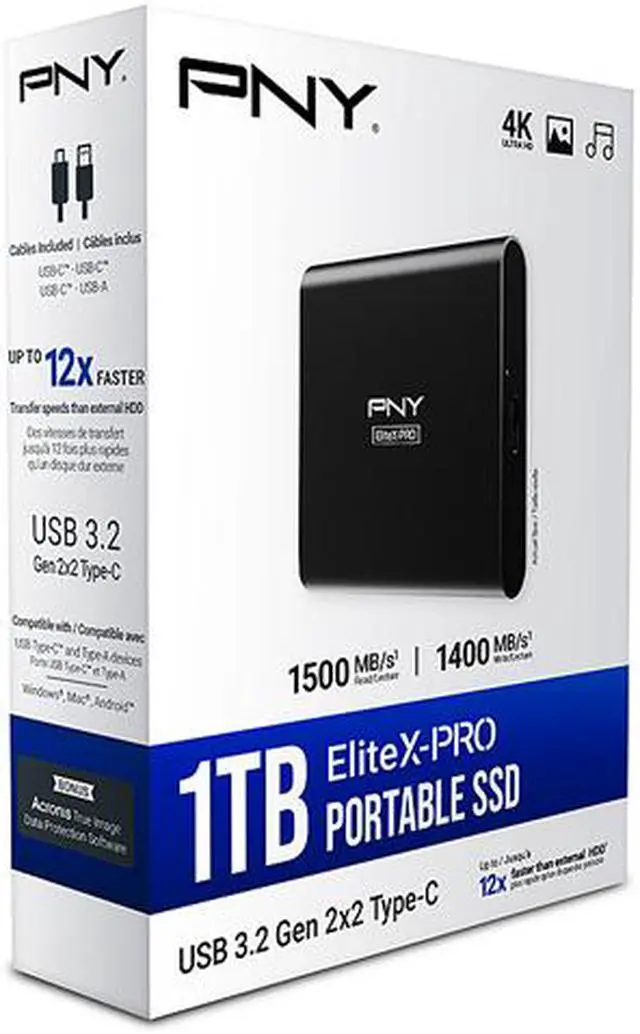 Alt view image 9 of 9 - PNY EliteX-Pro 1TB USB 3.2 Gen 2x2 Type-C Portable Solid State Drive (SSD)