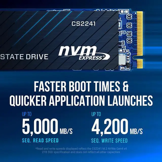 Alt view image 3 of 7 - PNY CS2241 M.2 2280 500GB PCI-Express 4.0 x4 3D NAND Internal Solid State Drive (SSD) M280CS2241-500-RB