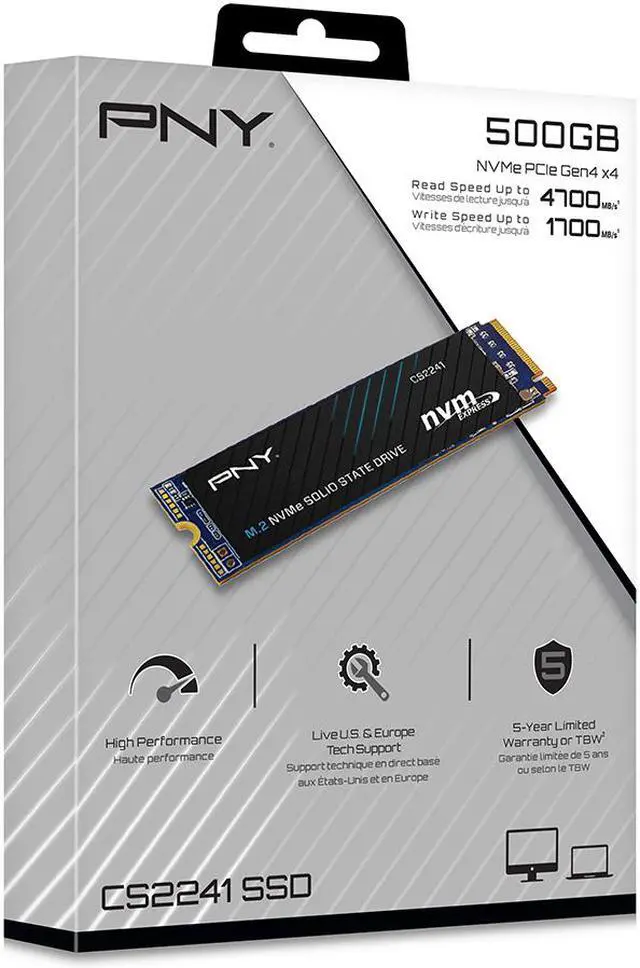 Alt view image 7 of 7 - PNY CS2241 M.2 2280 500GB PCI-Express 4.0 x4 3D NAND Internal Solid State Drive (SSD) M280CS2241-500-RB