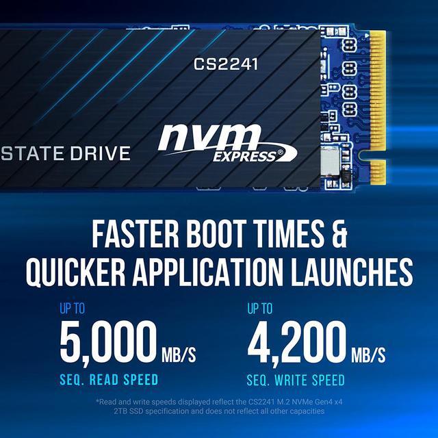 Alt view image 3 of 7 - PNY CS2241 M.2 2280 4TB PCI-Express 4.0 x4 3D NAND Internal Solid State Drive (SSD) M280CS2241-4TB-RB