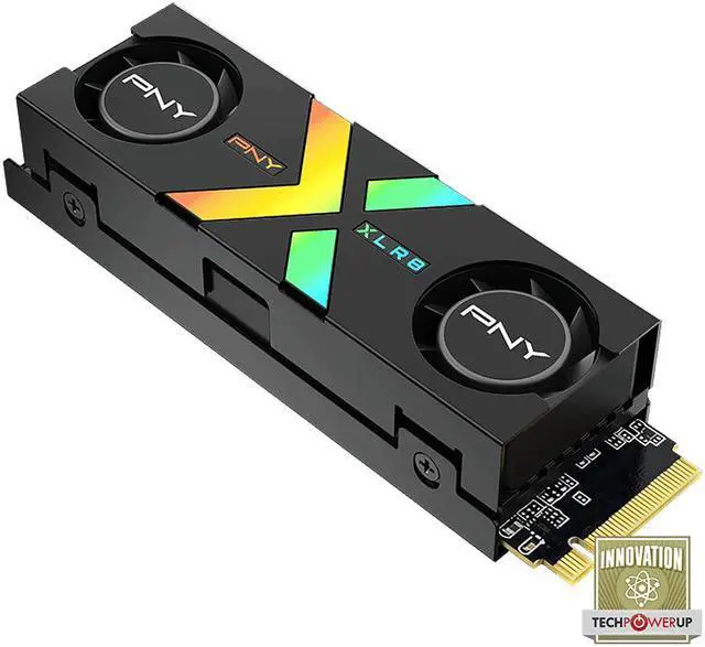 Alt view image 4 of 7 - PNY CS3150 XLR8 Gaming Epic-X RGB 1TB PCIe Gen5 x4 NVMe M.2 SSD with RGB Dual Fan Heatsink - Microsoft DirectStorage Compatible – up to 11500 MB/s Read – M280CS3150XHS-1TB-RB