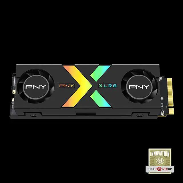 Alt view image 7 of 7 - PNY CS3150 XLR8 Gaming Epic-X RGB 1TB PCIe Gen5 x4 NVMe M.2 SSD with RGB Dual Fan Heatsink - Microsoft DirectStorage Compatible – up to 11500 MB/s Read – M280CS3150XHS-1TB-RB