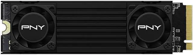 Alt view image 2 of 7 - PNY CS3150 1TB PCIe Gen5 x4 NVMe M.2 SSD with Dual Fan Black Heatsink – Microsoft DirectStorage Compatible – up to 11500 MB/s Read – M280CS3150HS-1TB-RB