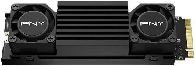 Alt view image 3 of 7 - PNY CS3150 1TB PCIe Gen5 x4 NVMe M.2 SSD with Dual Fan Black Heatsink – Microsoft DirectStorage Compatible – up to 11500 MB/s Read – M280CS3150HS-1TB-RB