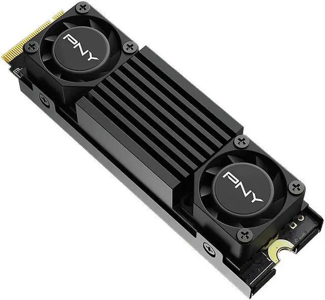 Alt view image 5 of 7 - PNY CS3150 1TB PCIe Gen5 x4 NVMe M.2 SSD with Dual Fan Black Heatsink – Microsoft DirectStorage Compatible – up to 11500 MB/s Read – M280CS3150HS-1TB-RB