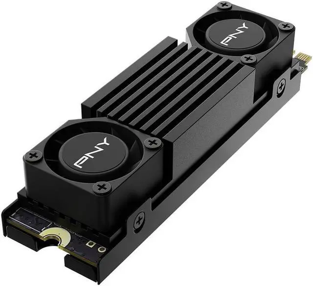 Alt view image 6 of 7 - PNY CS3150 1TB PCIe Gen5 x4 NVMe M.2 SSD with Dual Fan Black Heatsink – Microsoft DirectStorage Compatible – up to 11500 MB/s Read – M280CS3150HS-1TB-RB