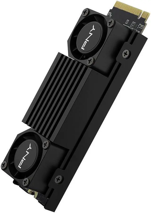 Alt view image 7 of 7 - PNY CS3150 1TB PCIe Gen5 x4 NVMe M.2 SSD with Dual Fan Black Heatsink – Microsoft DirectStorage Compatible – up to 11500 MB/s Read – M280CS3150HS-1TB-RB