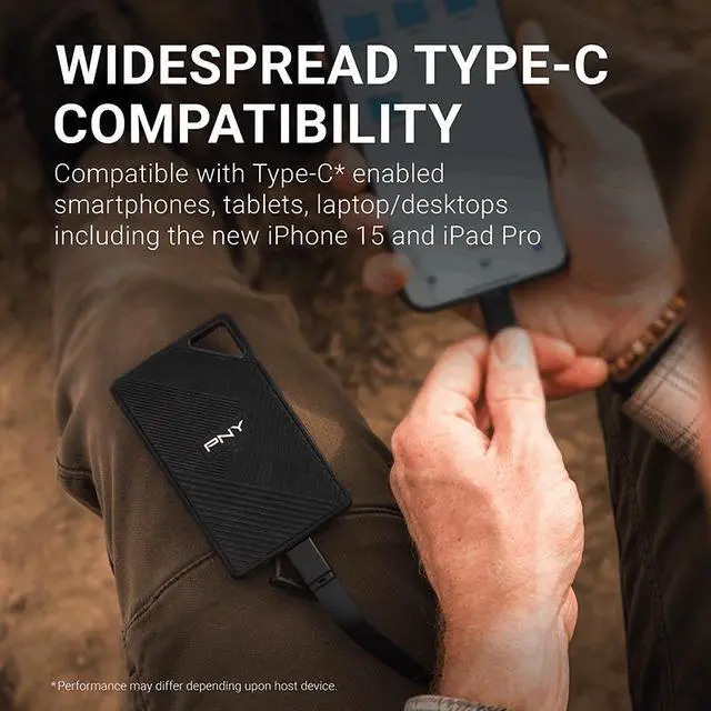 Alt view image 7 of 9 - PNY 1TB USB 3.2 Gen 2x2 Type-C Portable SSD Up to 2000 MBps