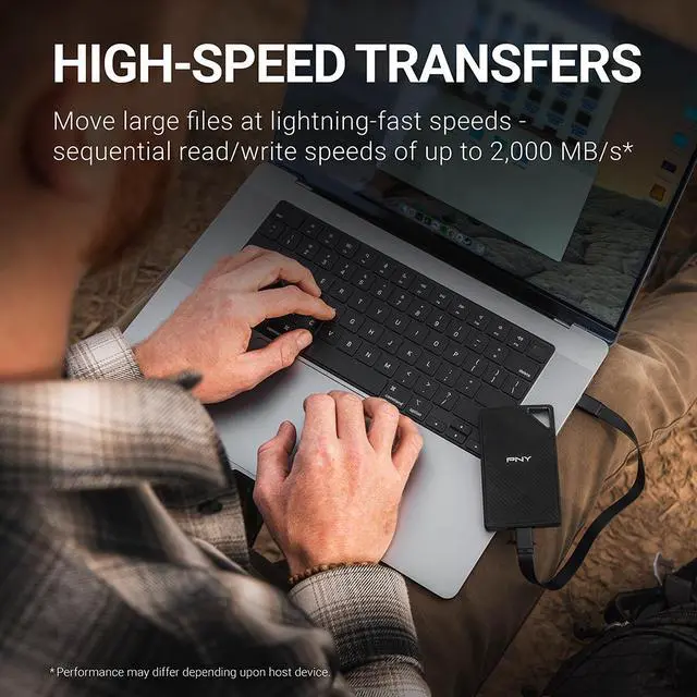 Alt view image 5 of 8 - PNY 2TB USB 3.2 Gen 2x2 Type-C Portable SSD