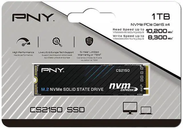 Alt view image 9 of 9 - PNY CS2150 M.2 2280 1TB PCI-Express 5.0 x4 3D NAND Internal Solid State Drive (SSD) M280CS2150-1TB-TB