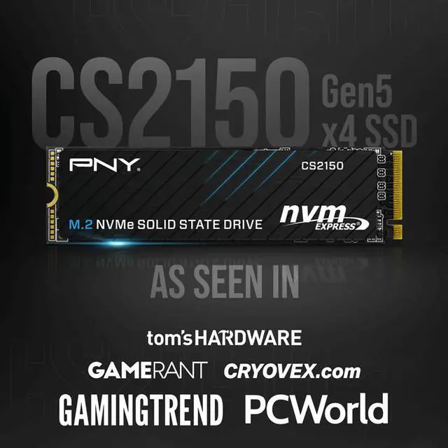 Alt view image 8 of 9 - PNY CS2150 M.2 2280 1TB PCI-Express 5.0 x4 3D NAND Internal Solid State Drive (SSD) M280CS2150-1TB-TB
